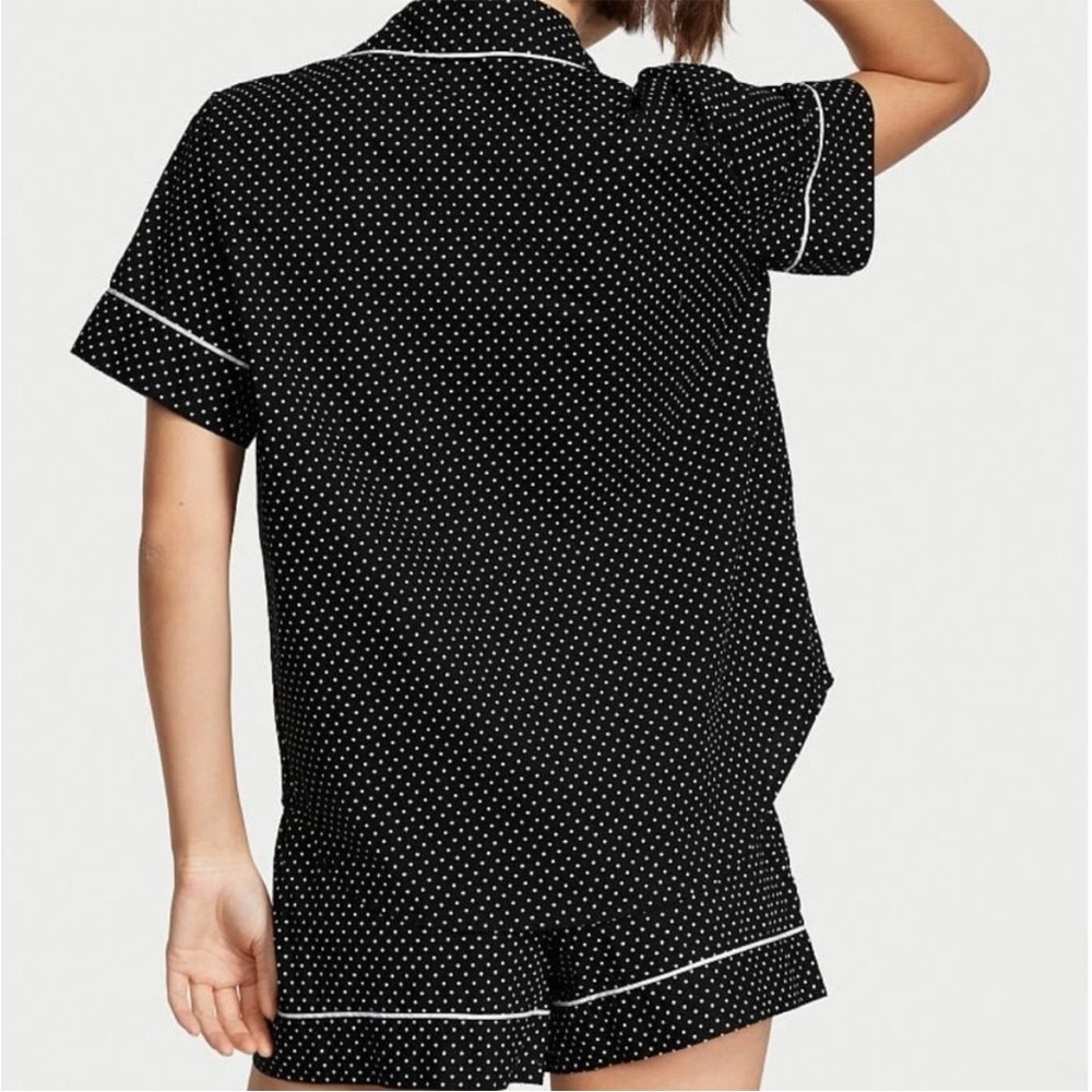 NWT Victorias Secret Black Polka Dot Button up Shirt & Shorts Pajama set PJ XXL - Picture 7 of 11